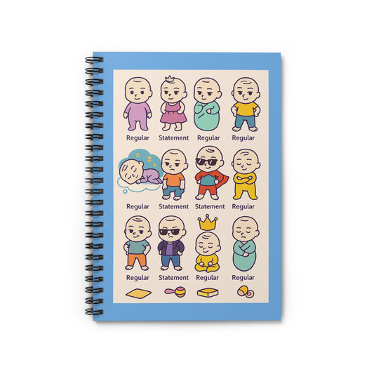Cute Character Spiral Notebook, Funny Journal, Gift for Students, School Supplies, Creative Writing, Office Notepad
