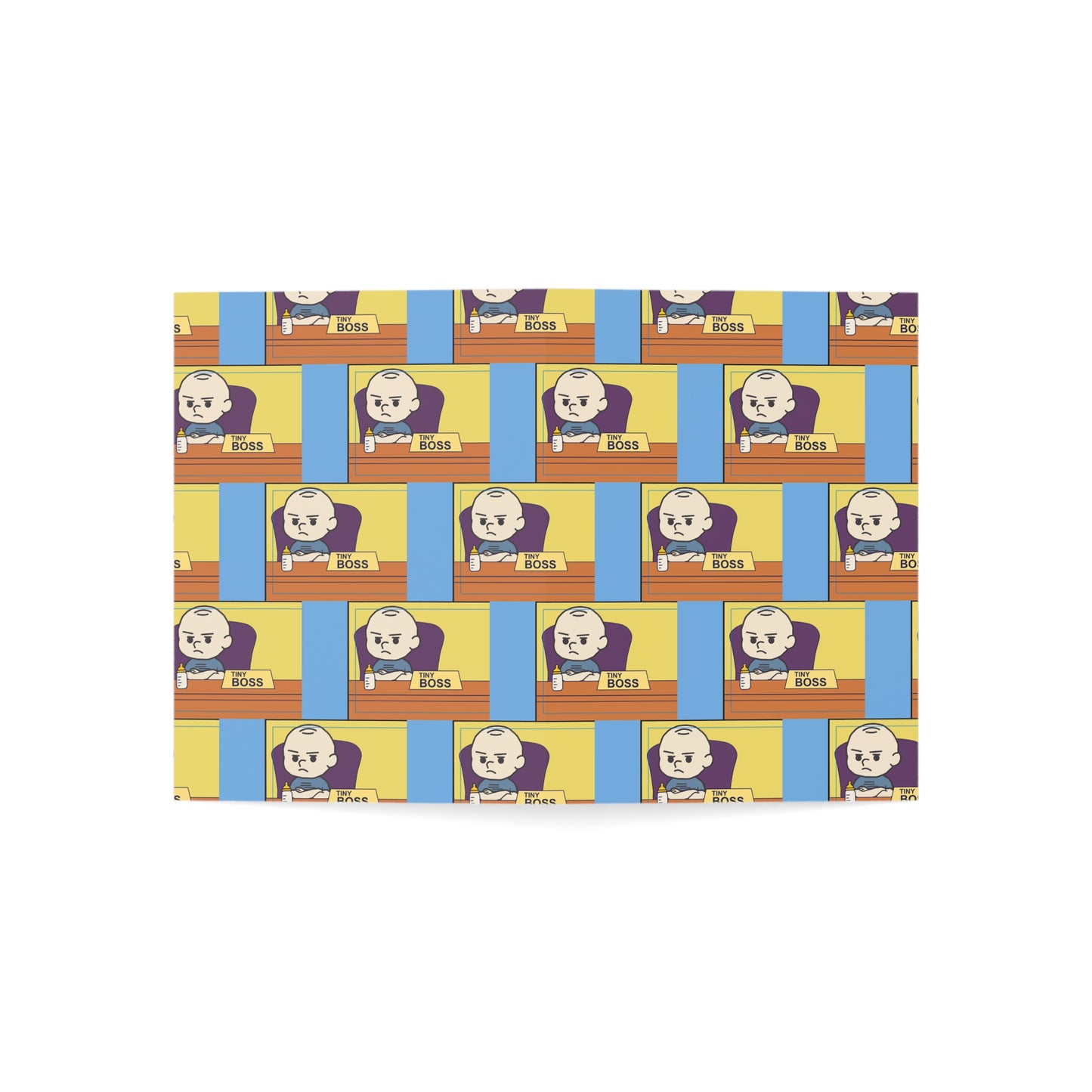 Boss Pattern Greeting Cards — Funny Cartoon Office Boss Folded Cards (1/10/30/50 pcs)