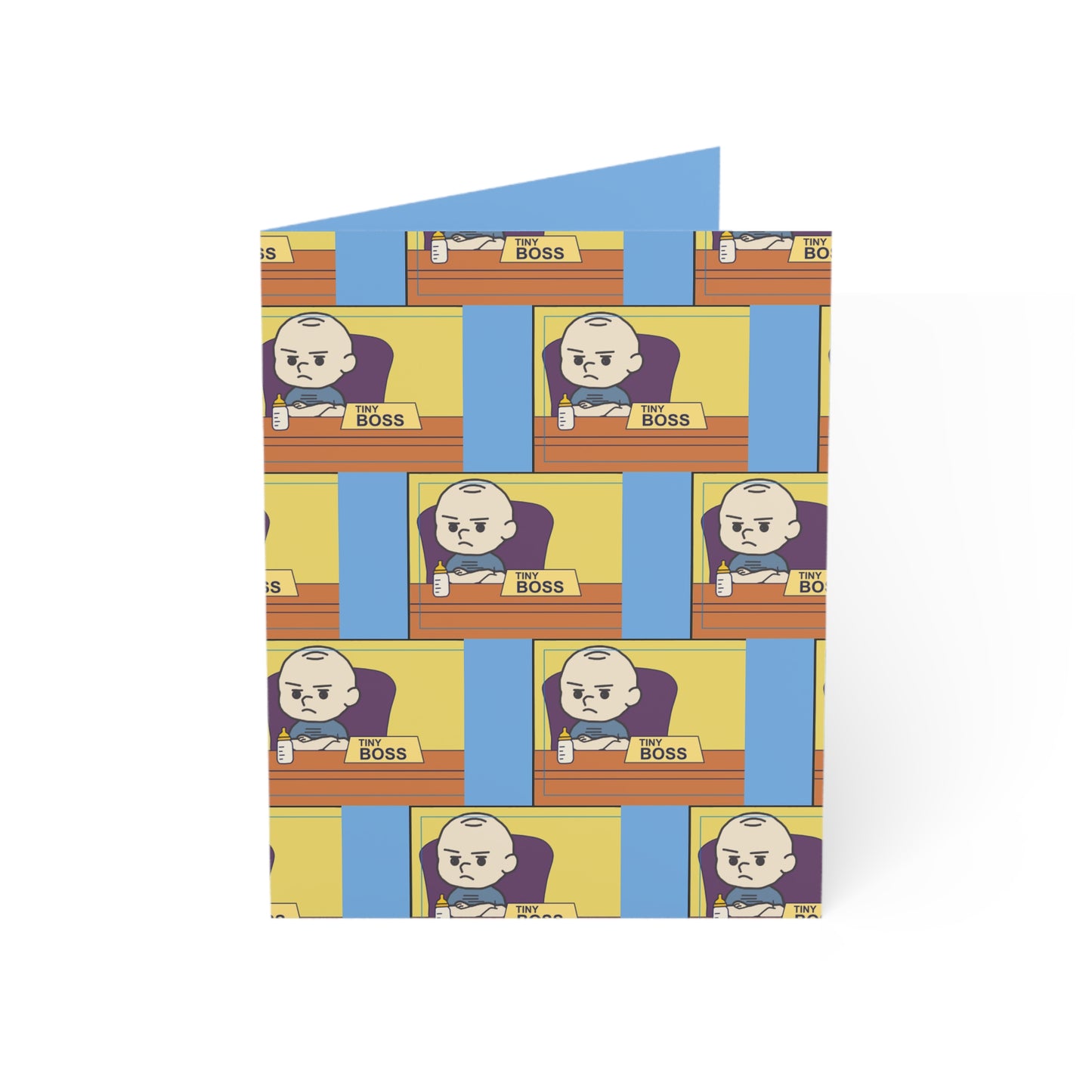 Boss Pattern Greeting Cards — Funny Cartoon Office Boss Folded Cards (1/10/30/50 pcs)