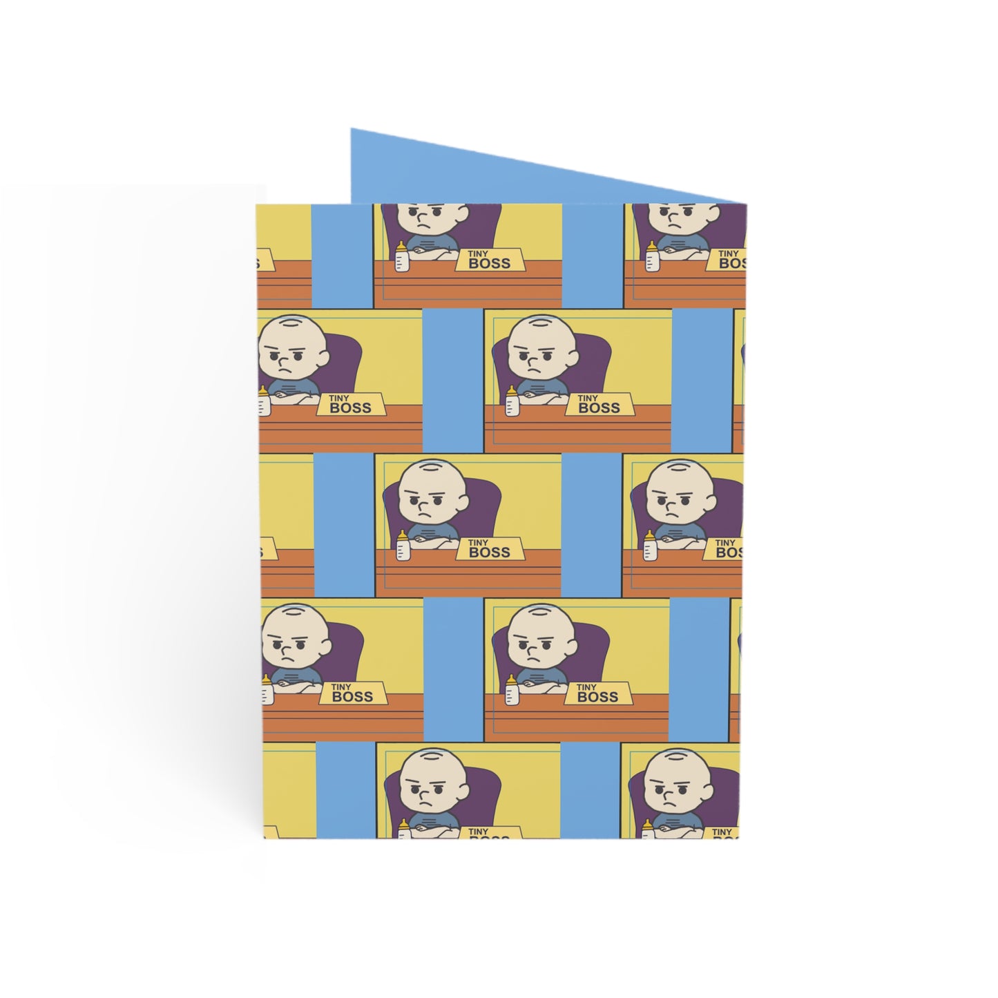Boss Pattern Greeting Cards — Funny Cartoon Office Boss Folded Cards (1/10/30/50 pcs)