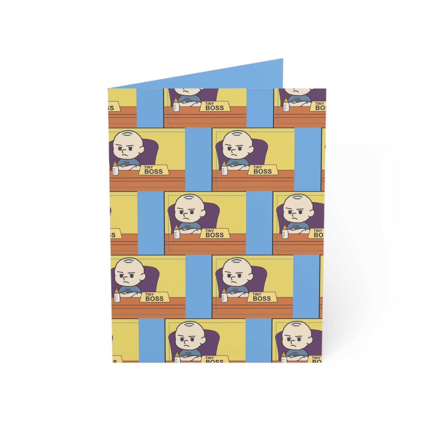 Boss Pattern Greeting Cards — Funny Cartoon Office Boss Folded Cards (1/10/30/50 pcs)