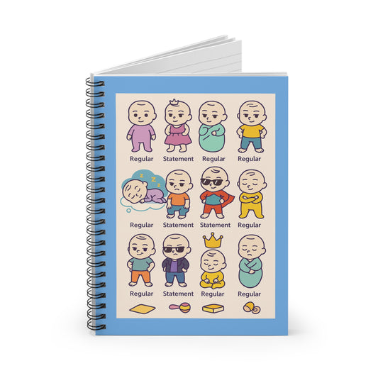 Cute Character Spiral Notebook, Funny Journal, Gift for Students, School Supplies, Creative Writing, Office Notepad